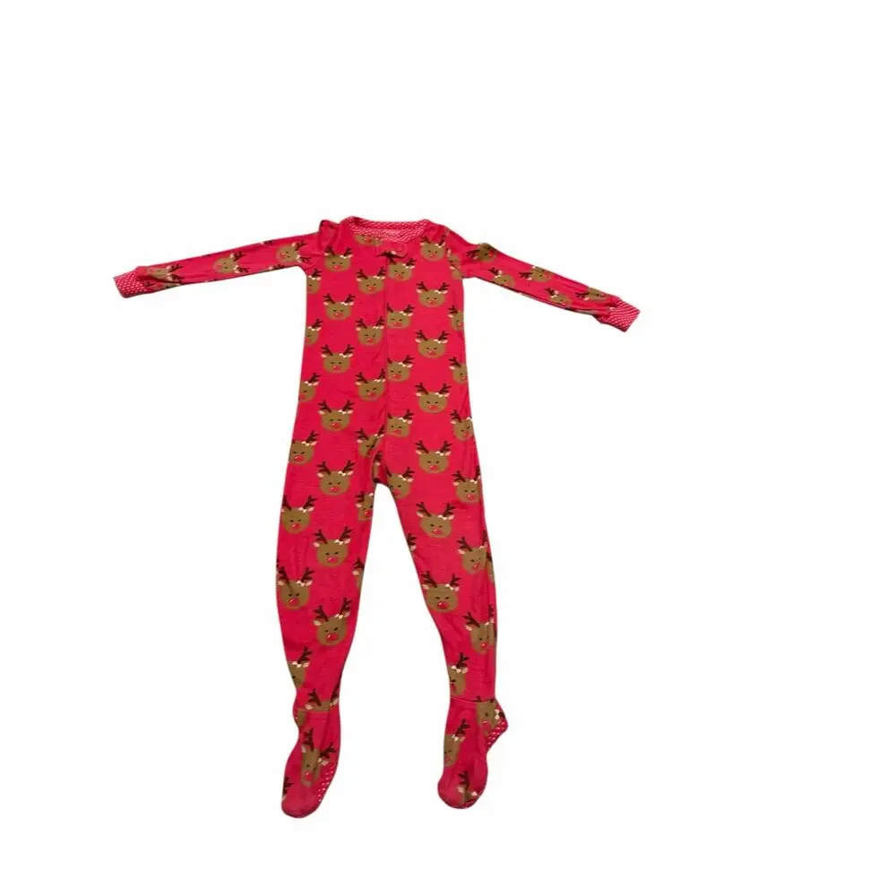 The Children's Place Baby 2T Reindeer Print Long Sleeve Stretchie One Piece